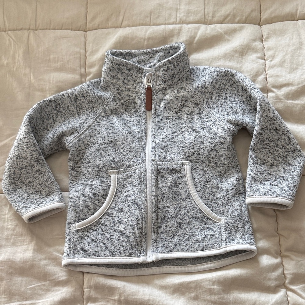 H&M Cozy Gray Baby Zip-Up Sweater